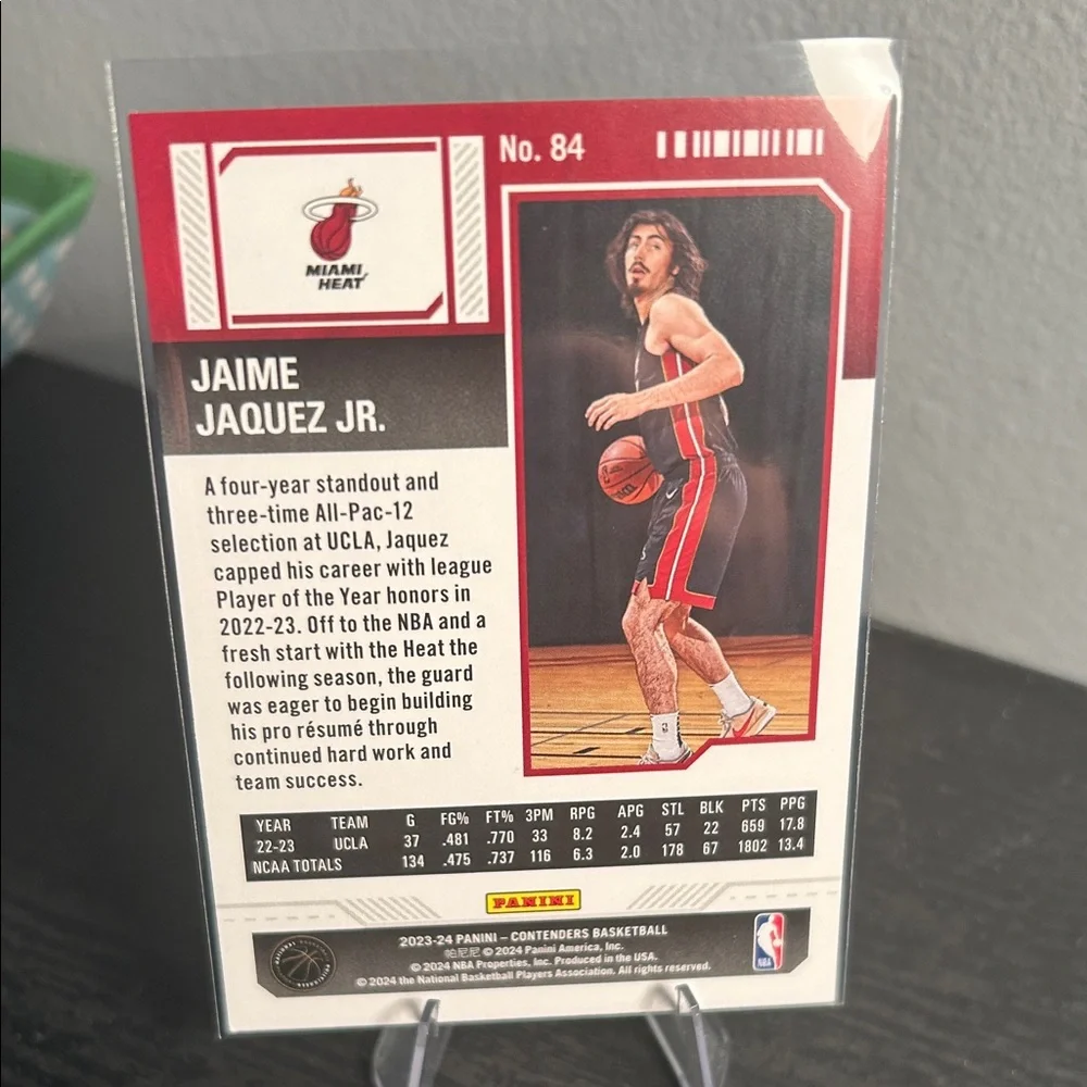 Panini Contenders Jamie Jaquez Jr Gold Rookie card NBA Miami Heat - Picture 2 of 2